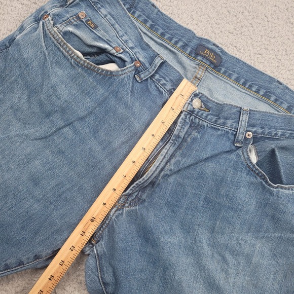 Polo‎ Ralph Lauren Mens Jeans 38x30 Blue Denim Straight Leg Casual Pants - Picture 14 of 15